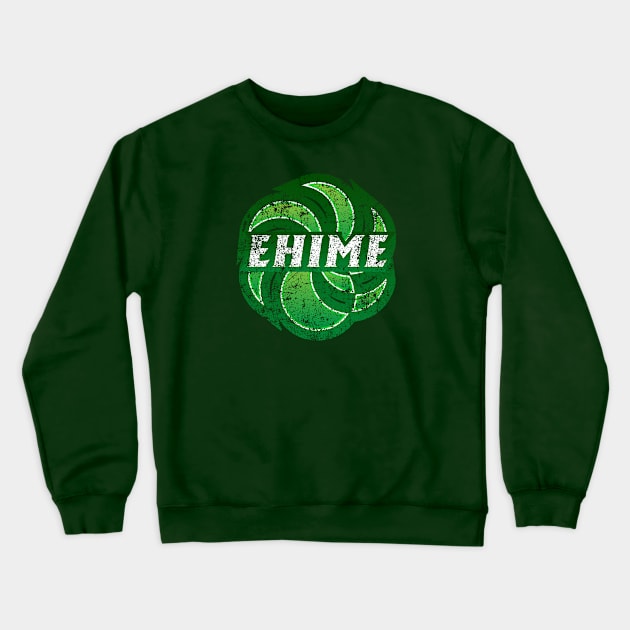 Ehime Prefecture Japanese Symbol Distressed Crewneck Sweatshirt by PsychicCat